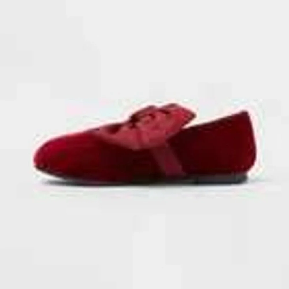 Toddler Girls Cat & Jack Chloe Mary Jane Flats Red Size 11T New With Tags